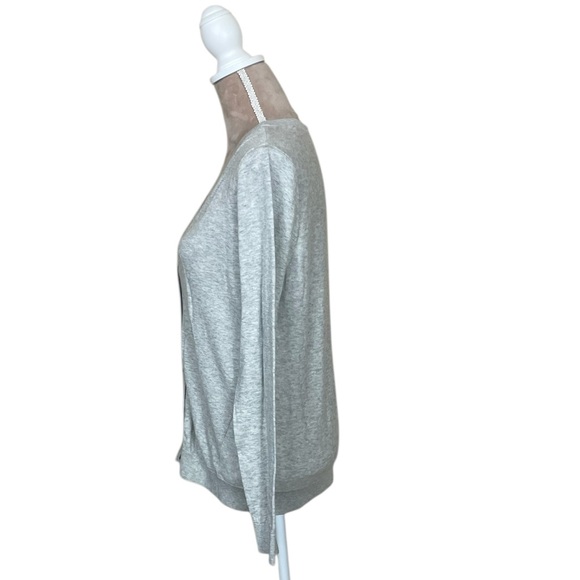 CAbi “Cobblestone” Light Gray Cardigan with Back Zipper (N-1) - Picture 4 of 11